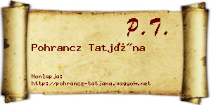 Pohrancz Tatjána névjegykártya